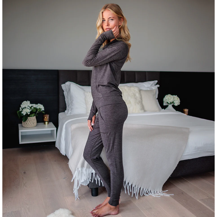 Merino Wool Long Pyjama Pants Woman - Stay Warm - sleeboo