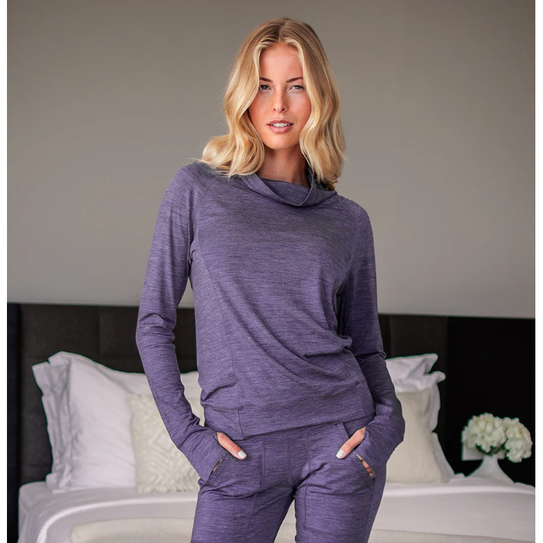 Merino Wool Long Sleeve Pyjama Top Woman - Stay Warm - sleeboo