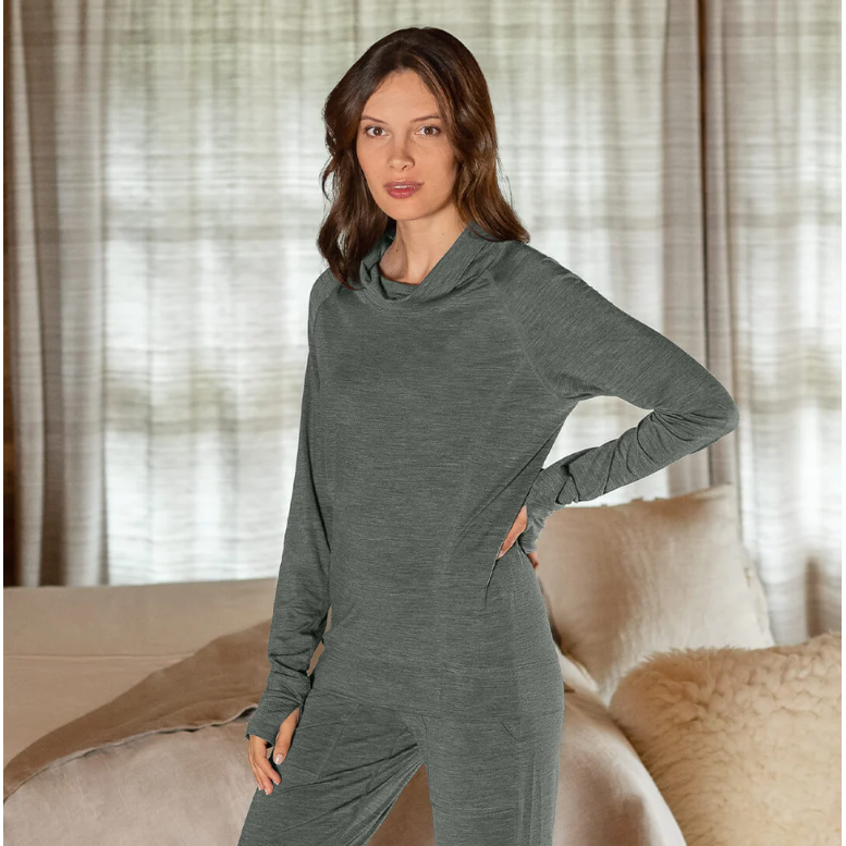 Merino Wool Long Sleeve Pyjama Top Woman - Stay Warm - sleeboo